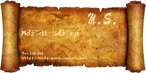 Módi Sára névjegykártya