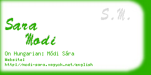 sara modi business card