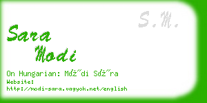 sara modi business card
